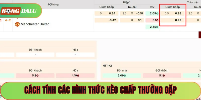 Cách tính các hình thức kèo chấp thường gặp